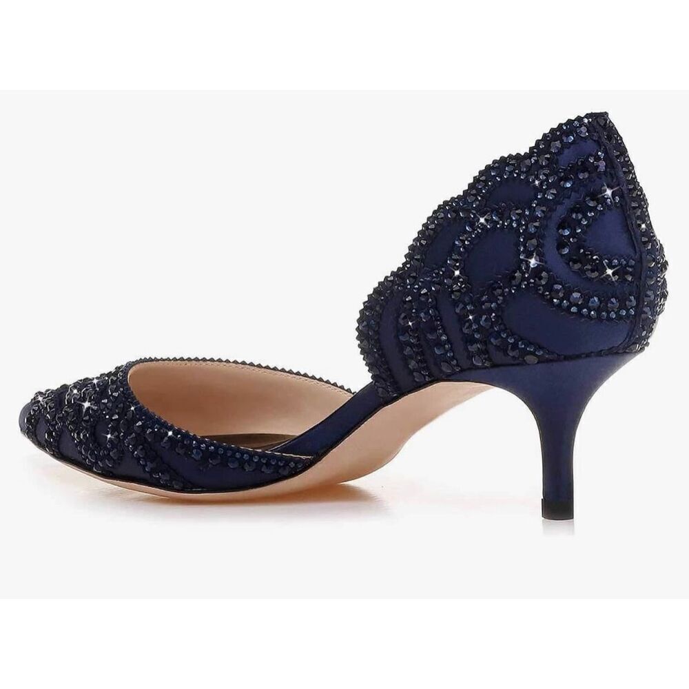 XYD Navy Blue Embellished Heels